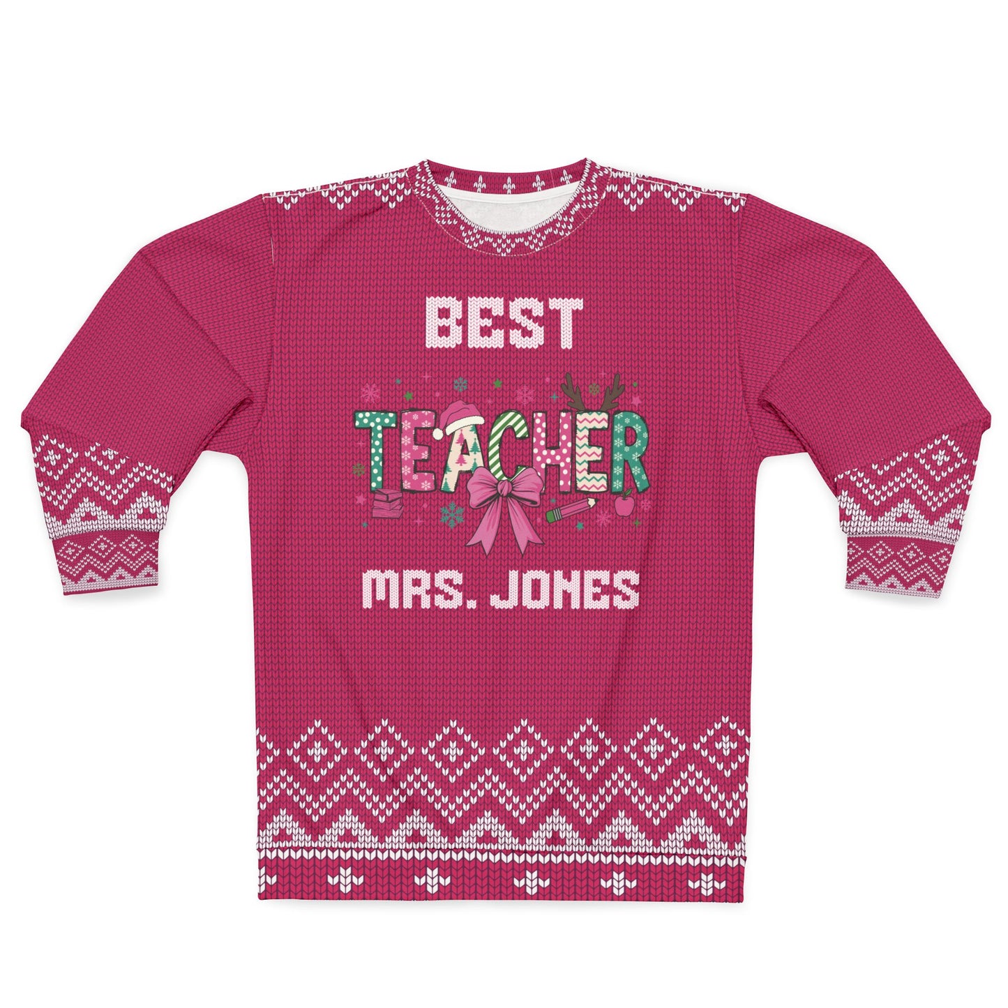 Not So - UGLY Christmas Sweater - Best TEACHER - Personalized