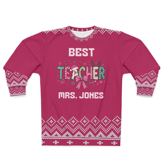 Not So - UGLY Christmas Sweater - Best TEACHER - Personalized