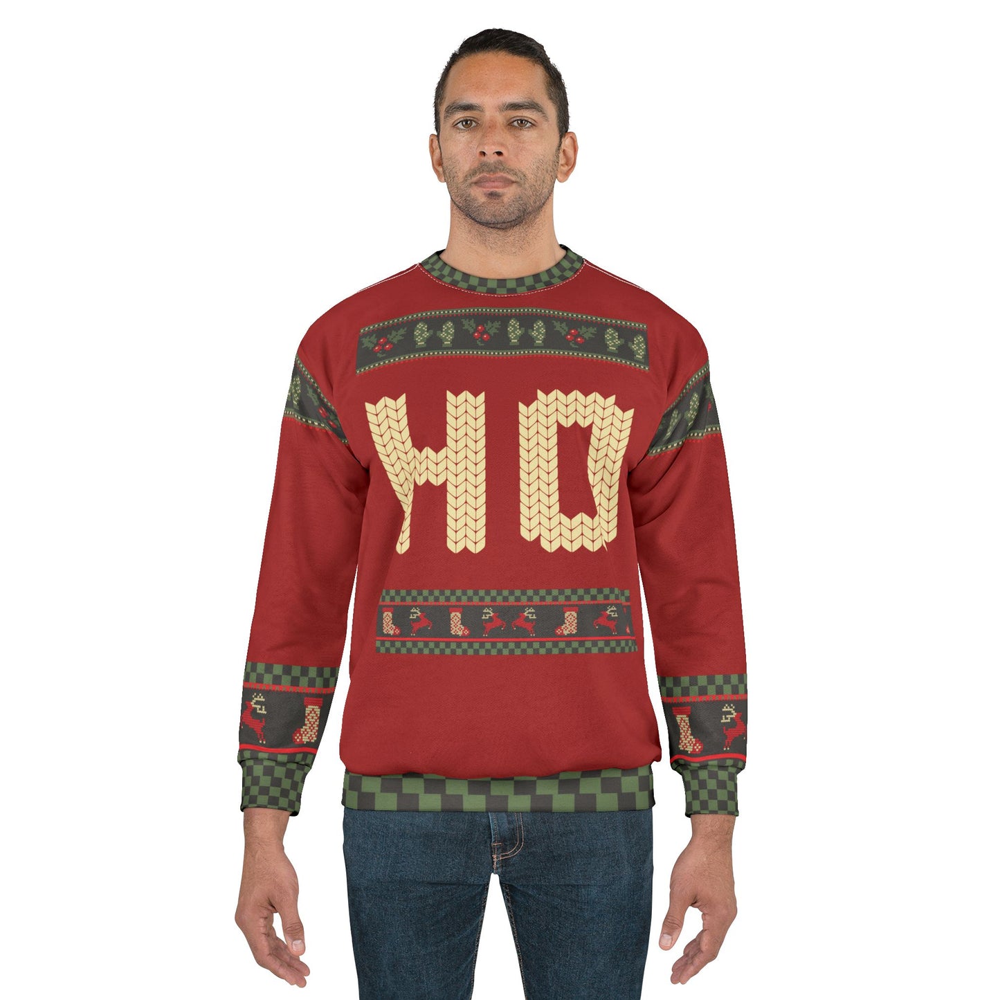 UGLY Christmas Sweater - COUPLES - HO - Goes with Here For the Ho Ho Ho's - Sure to get some laugs